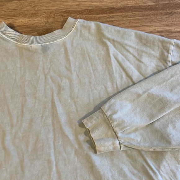 Wild Fable Amsterdam Green Blue Long Sleeve Cropped Shirt - Picture 9 of 9